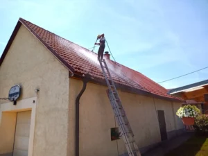 Mytí čištění a renovace betonové střešní krytiny Pardubice.